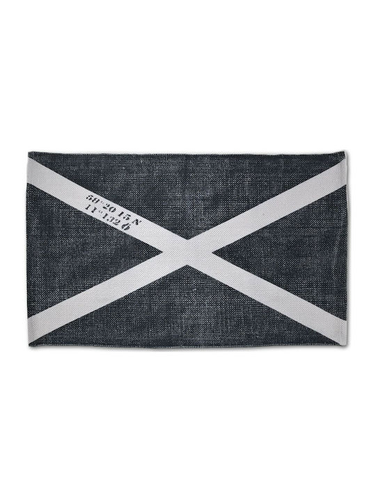 Down Town Home Πατάκι Μπάνιου Βαμβακερό Ιndigo Flag 60-0077 Γκρι 55x90εκ.