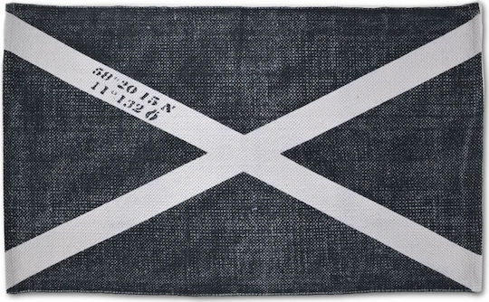 Down Town Home Πατάκι Μπάνιου Βαμβακερό Ιndigo Flag 60-0077 Γκρι 55x90εκ.
