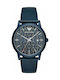 Emporio Armani Luigi Watch Battery with Blue Leather Strap