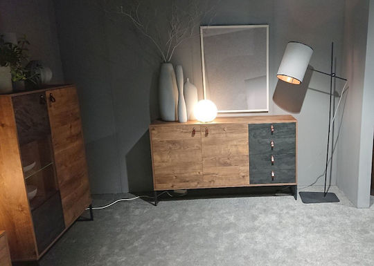 Μπουφές Dark mit Schubladen Walnut 153x40x89cm