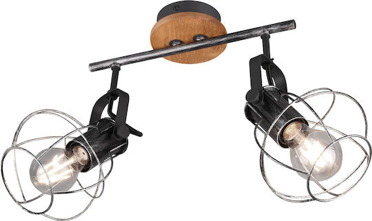 Trio Lighting Madras Double Spot with Socket E27 in Silver Color