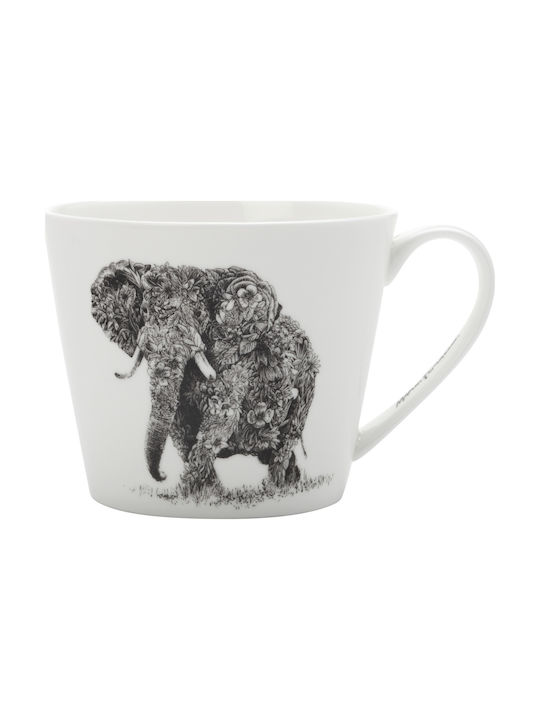 Maxwell & Williams African Elephant Ceramic Cup White 450ml