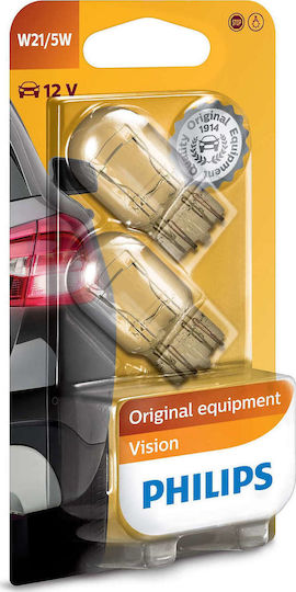 Philips Lămpi Autoturismului & Motocicletei Standard Vision W21/5W Simple 12V 21W 2buc