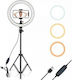 Andowl Ring Light 30cm 3200 - 5600K με Τρίποδο Δαπέδου και Βάση για Κινητό