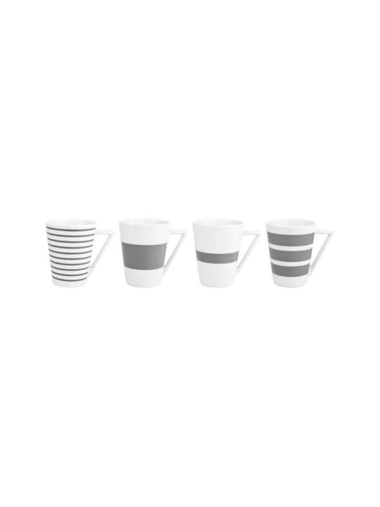 Salt & Pepper Stripes Чаша Керамично Grey 360мл 4бр