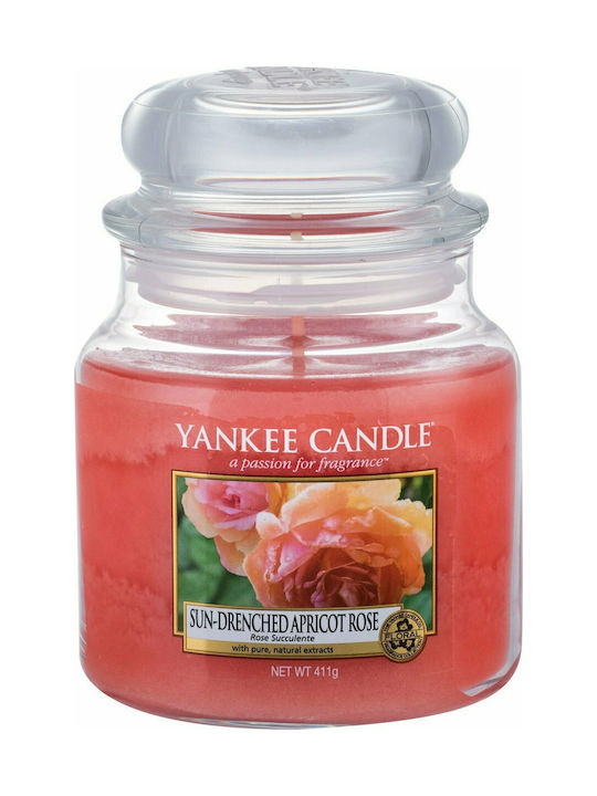 Yankee Candle Duftkerze Gefäß mit Duft Sonnenverwöhnte Aprikosenrose Rosa 411gr 1Stück