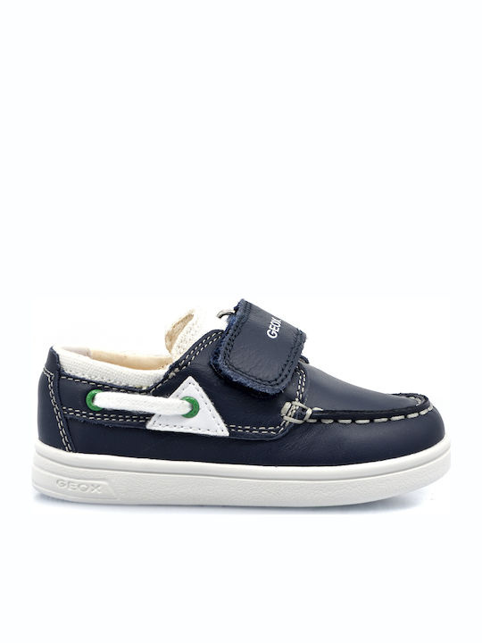 Boys Anatomic Leather Moccasins with Velcro DjRock Navy Blue B022CC 08510 C4211