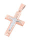 14K Rose gold men's cross, T04719