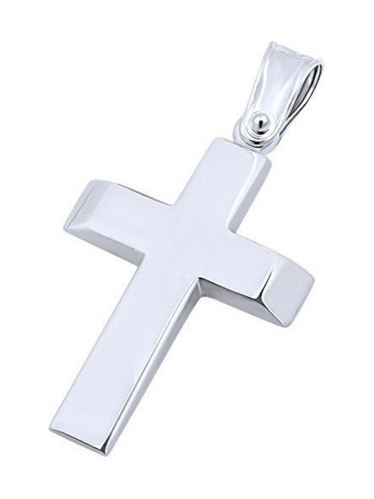 14K White gold male cross, T00719