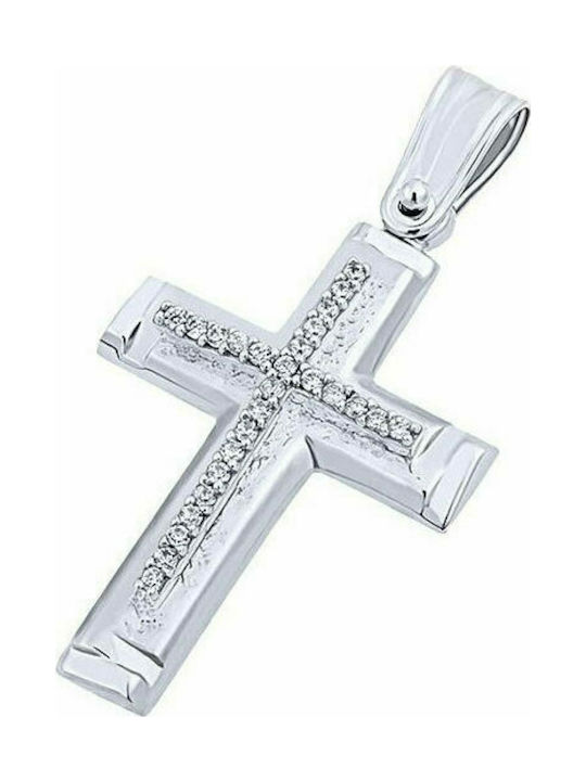 14K White gold women's cross, T03919