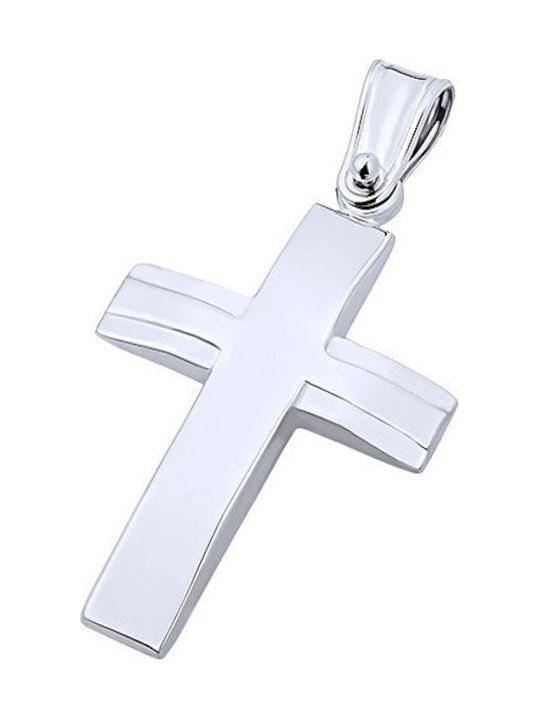 14K White gold male cross, T02219