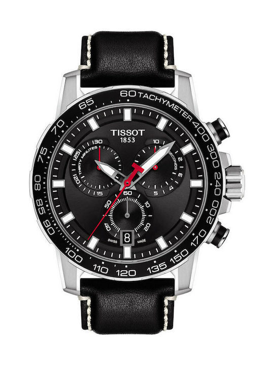 Tissot Supersport Ανδρικό Ρολόι 46mm Μπαταρίας με Μαύρο Δερμάτινο Λουράκι