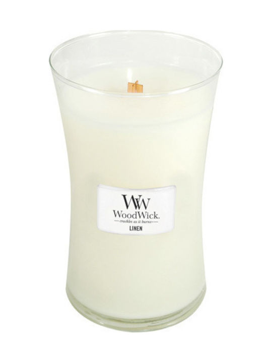 WoodWick Scented Candle Linen Jar with Scent Linen White 275gr 1pcs