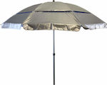 Tesias Economy Klappbar Strandsonnenschirm Durchmesser 2m mit UV Schutz und Belüftung Silber