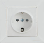 Mutlusan Candela Single Power Socket White