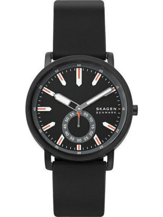 Skagen Colden Мъжки Часовник 40мм На Батерия С Черна Каучукова Каишка