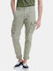 Funky Buddha Men's Cargo Elastic Trousers Regular Fit Stone