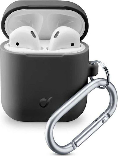 Cellular Line Bounce Husă din Silicon cu Cârlig Neagră pentru Apple AirPods 1/2