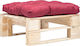 Hölzernes Gartenhocker Würfel Außeneinsatz mit Kissen Rote 60x60x35cm