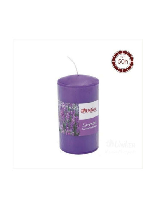 Uniker Scented Candle with Scent Lavender Purple 7x13cm 1pcs