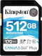 Kingston Canvas Go Plus SDXC 512GB Class 10 U3 V30 UHS-I