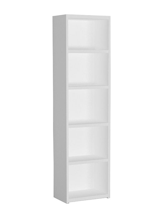 Lines Floor Chipboard Bookcase White 49x29x180cm