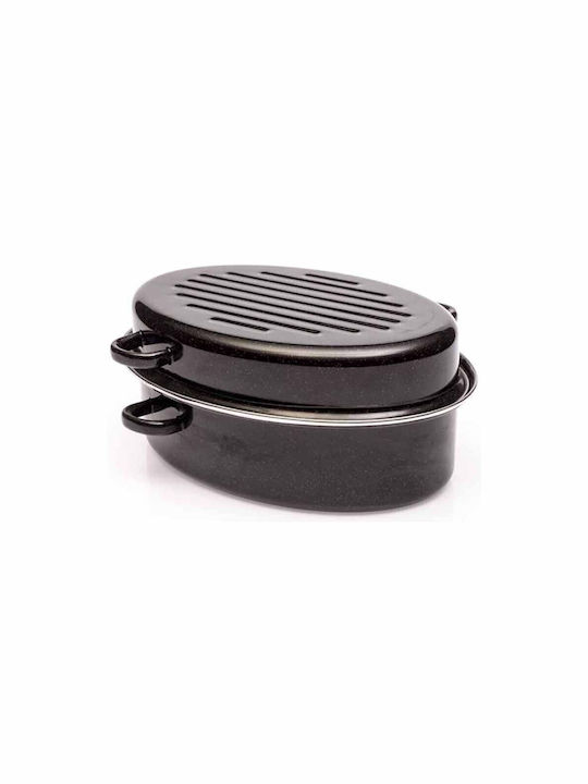 Homestyle Dutch Oven Oval Made of Aluminum with Grill 38x28cm 1pcs