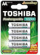 Toshiba Επαναφορτιζόμενες Μπαταρίες AA Ni-MH 1000mAh 1.2V 4τμχ