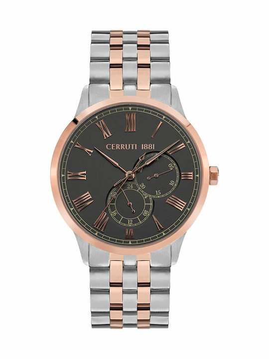 Cerruti Carzano Men's Watch 42mm Chronograph Battery with Silver Metal Bracelet