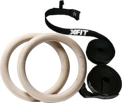 X-FIT Wooden Pro Κρίκοι Γυμναστικής με Διάμετρο 24cm