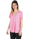 BodyTalk 1201-901628 Women's Athletic T-shirt with V Neckline Brik