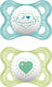 Mam Orthodontic Silicone Pacifiers for 2-6 months I Love Mummy Green/Blue 2pcs