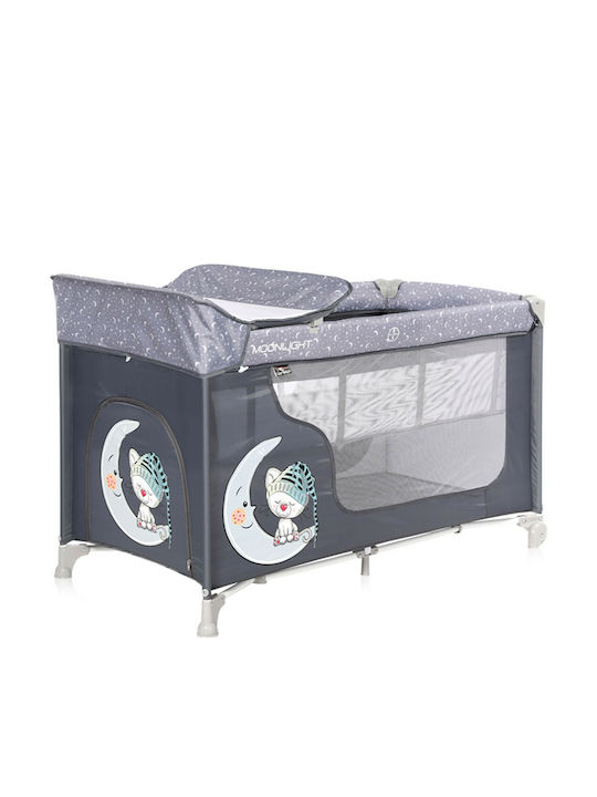 Lorelli Moonlight 2 Layers Playpen 2 Levels with Changing Table & Mattress Gray 126x70cm