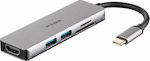 D-Link USB-C Docking Station with HDMI 4K Silver (DUB-M530)