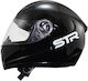 STR Bullet Black Motorradhelm Volles Gesicht ECE 22.05 693-30-3400000