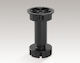 Volpato Plastic Furniture Leg with Regulator Suitable for Cupboard / Wardrobe Black