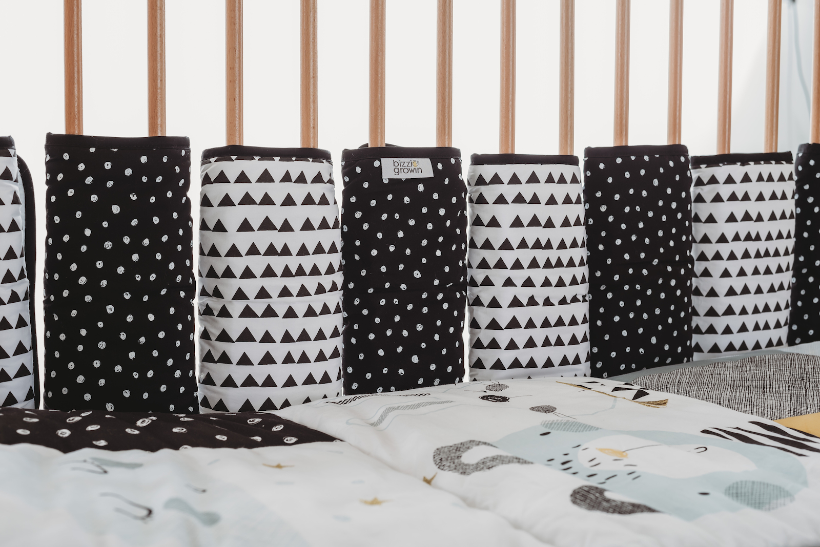 Bizzi Growin Πάντα Κλασική Cot Bed Bumper Wraps BG010 8τμχ 25x10cm