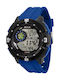 Sector Digital Uhr Batterie mit Blau Kautschukarmband R3251535002