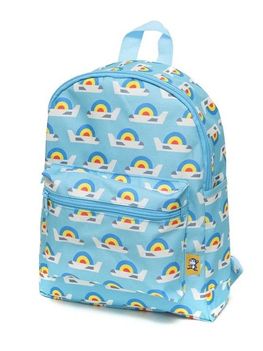 Petit Monkey Airplanes Schulranzen Rucksack Kindergarten Hellblau mit Flaschenhalter