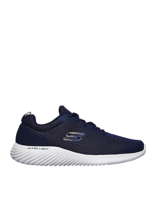 Skechers Mesh Lace Up Sneakers Navy Blue