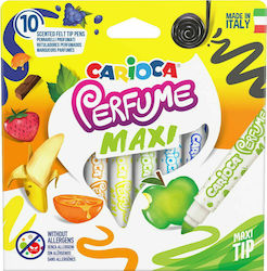 Carioca Perfume Maxi Washable Scented Drawing Markers Thick Set 10 Colors 42989