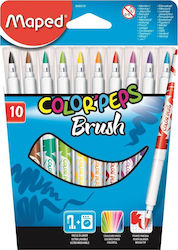 Maped Color'Peps Brush Washable Drawing Markers Set 10 Colors