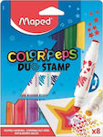 Maped Color'Peps Duo Stamps Μαρκαδόροι Ζωγραφικής Χονδροί σε 8 Χρώματα
