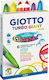 Giotto Turbo Giant Fluo Μαρκαδόροι Ζωγραφικής 7.5mm Χονδροί, Πλενόμενοι, Neon Σετ 6 χρώματα
