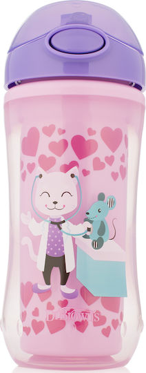 Dr. Brown's Baby Cup made of Plastic Purple Cat Doctor 300ml for 12m+m+