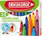 Fibracolor Colorito Maxi Πλενόμενοι Μαρκαδόροι Ζωγραφικής Χονδροί σε 24 Χρώματα