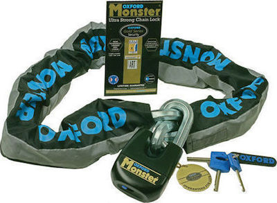 Oxford Monster 150cm Motorcycle Anti-Theft Chain with Lock in Black