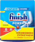 Finish All in One Max 85 Κάψουλες Πλυντηρίου Πιάτων με Άρωμα Λεμόνι