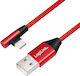 LogiLink Unghi (90°) / Braided USB 2.0 Cablu USB-C bărbătesc - USB-A Roșu 1m (CU0146)
