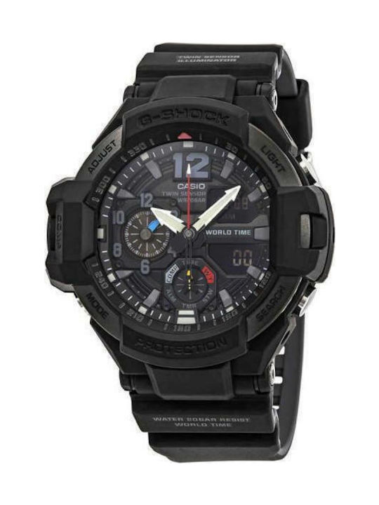Casio G-Shock Master of G-Air Gravitymaster Analog/Digital Watch Chronograph Battery with Black Rubber Strap